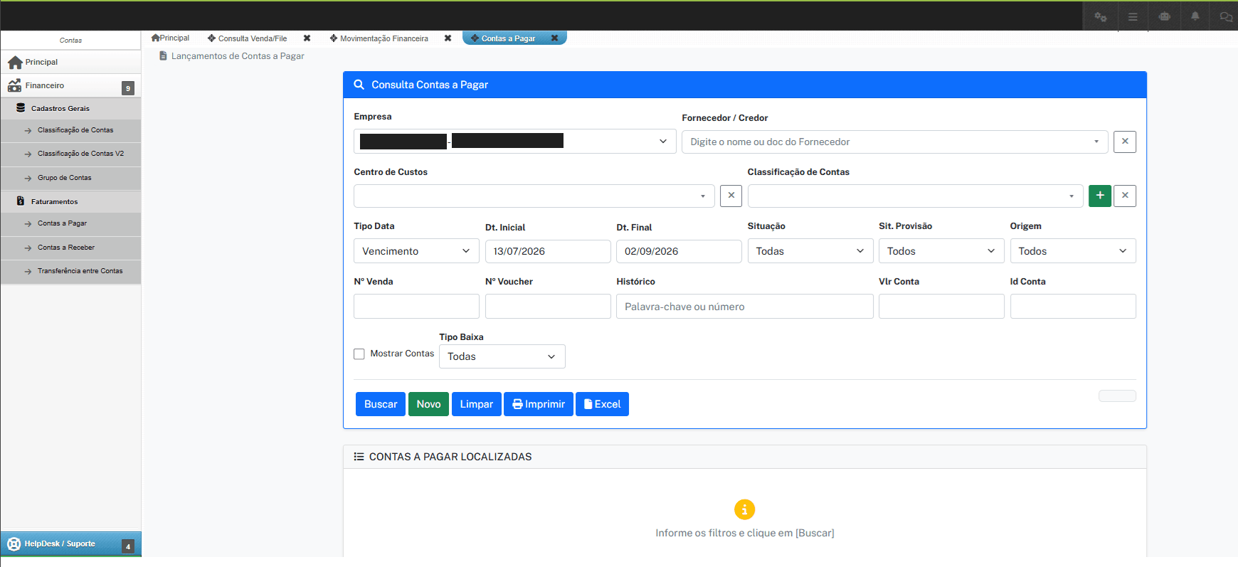 Módulo Financeiro